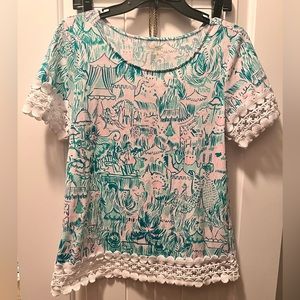 LILLY PULITZER HAYES TOP CAMELFLAGE